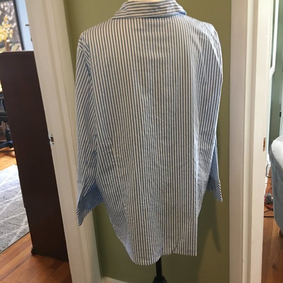 Lee Riders Blue Stripe Shirt Blouse Top Cotton size 1X - Picture 5 of 7